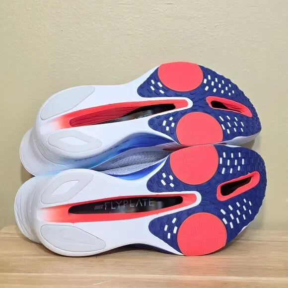 Nike Men's White and Blue Running Shoes